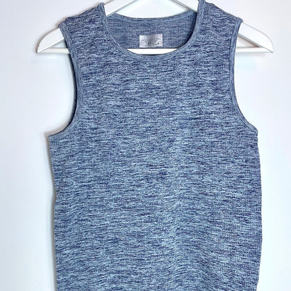 Athleta Renew Compression Tank Top Size XL Blue Space Dye